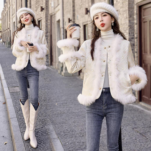 冬季新款，真毛领拼接白鸭绒羽绒衣HR-AQHUI7753 商品图2