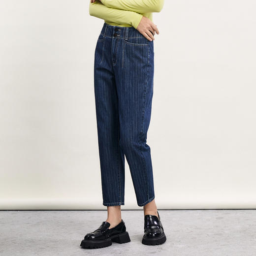 谜底牛仔萝卜裤女2024春季新款复古百搭高腰宽松九分裤241MK0008 商品图1