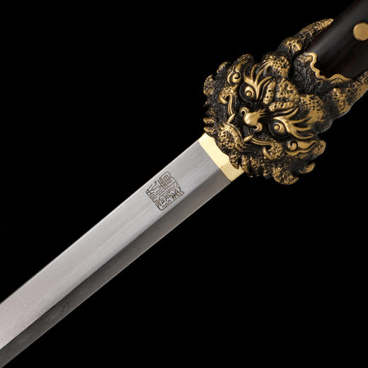 鸿狮唐横刀剑传统宝剑 汉唐宝剑 龙泉沈广隆宝剑 花纹钢 未开刃 商品图6