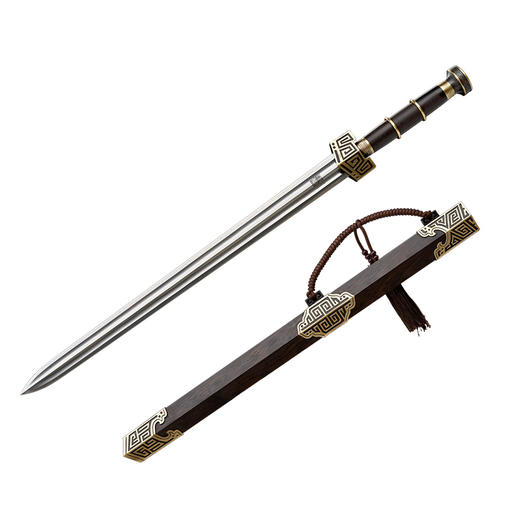 秦皇剑 战国剑汉剑 硬剑一体刀剑 龙泉沈广隆宝剑 未开刃 商品图7