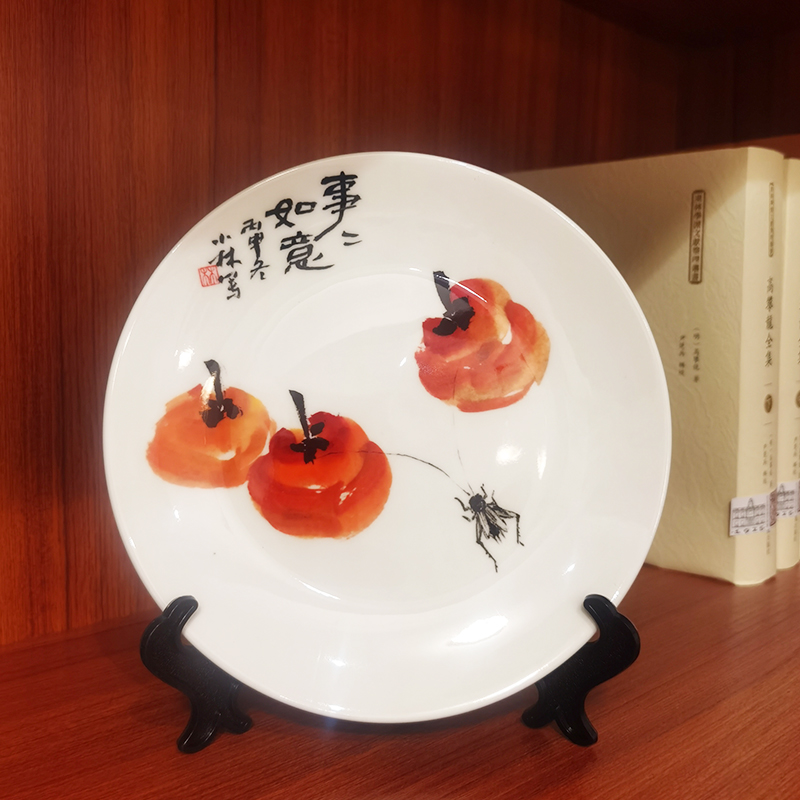 小林漫画  装饰画 摆盘 漫画国画   客厅玄关装饰摆件