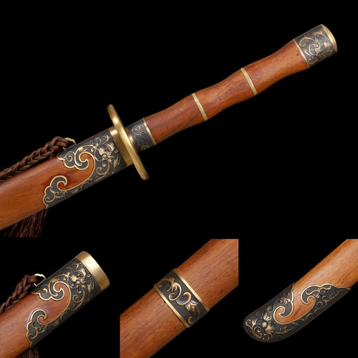 宏志明刀剑 龙泉传统刀剑 沈广隆宝剑 手工刀剑 花纹钢 未开刃 商品图2