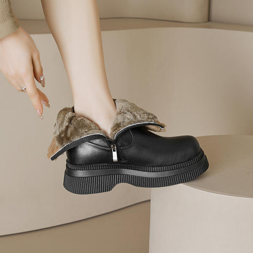 厚底百搭，爆款真皮真毛羊皮毛一体雪地靴MLD-AC651 商品图4