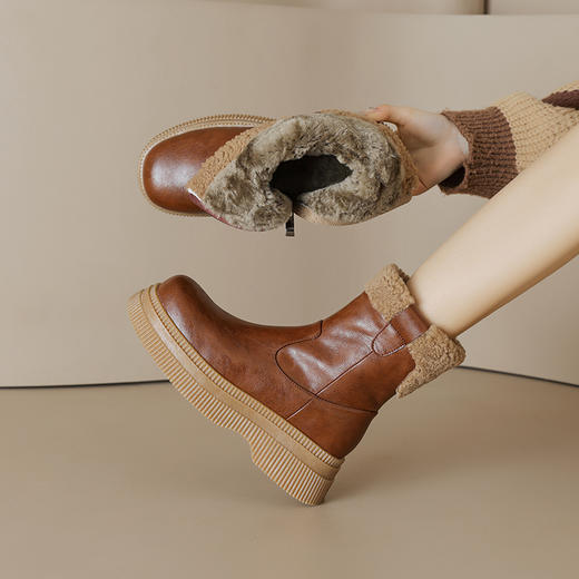 厚底百搭，爆款真皮真毛羊皮毛一体雪地靴MLD-AC651 商品图8