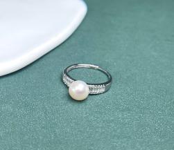S925淡水珍珠戒指-扁圆珠 商品图0