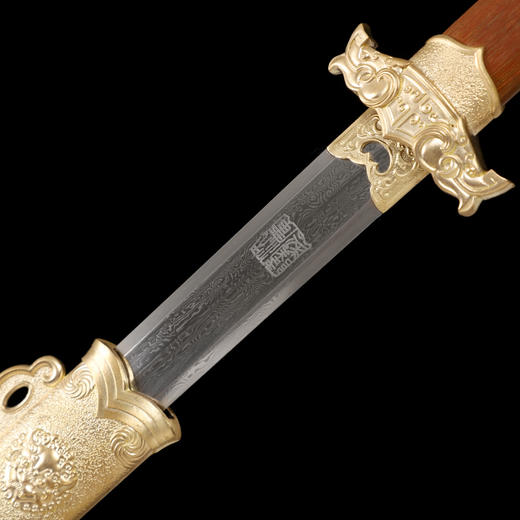 龙门环首剑唐刀剑传统一体刀剑花纹钢汉剑龙泉沈广隆宝剑  未开刃 商品图3