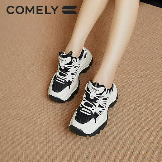 优选丨康莉厚底老爹鞋女新款厚底撞色时尚网面透气休闲运动鞋 KCX2K029 商品图2