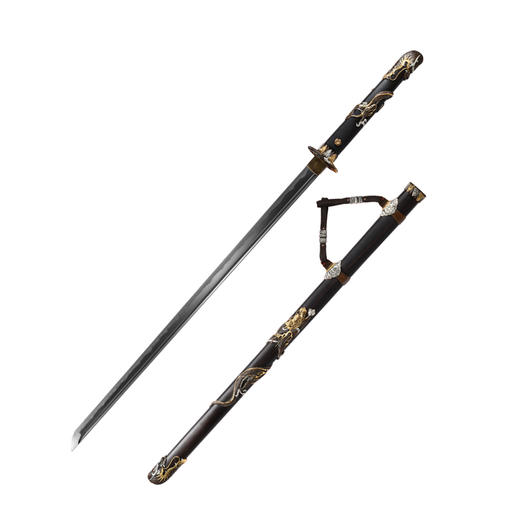 天龙唐横刀剑花纹钢龙泉沈广隆宝剑一体刀剑防身冷兵器 未开刃 商品图6