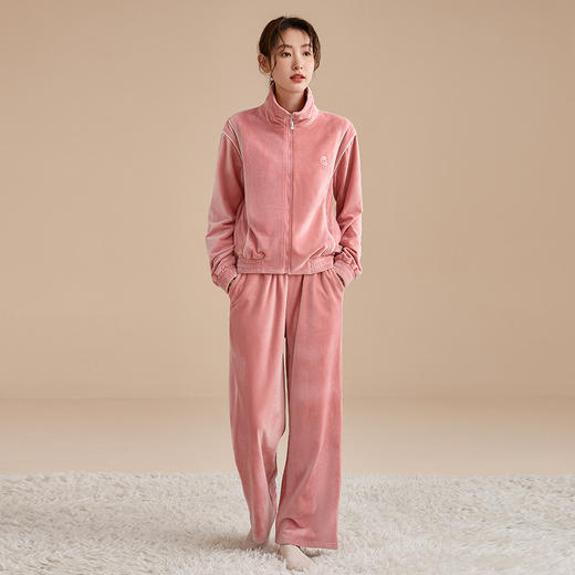 康妮雅女式长袖长裤开襟套装 商品图1