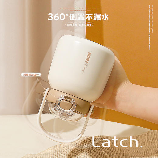 小茶日记布丁嘟嘟儿童保温杯便携手拎316不锈钢弹盖吸管大肚杯 商品图3
