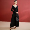 西遇赫本风黑色针织毛衣连衣裙新款小个子法式高级感长裙D0240013 商品缩略图1