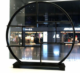 紫光檀圆形多格博古架