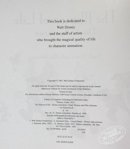 预售 【中商原版】生命的幻觉 迪斯尼动画 The Illusion Of Life Disney Animation 英文原版 Frank T Ollie J 动画技术 原画草图 商品图3