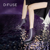 D:FUSE迪芙斯冬季新款短靴女牛皮通勤踝靴金属扣高跟短靴DF34116102 商品缩略图0