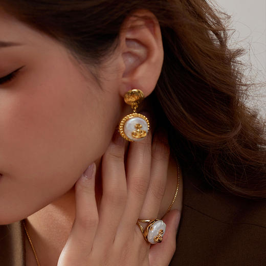 Manreya玛芮雅“土星光晕”巴洛克珍珠耳环优雅轻奢法式小众  简约 商品图11