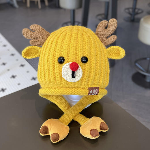 双12抢先购！【可爱保暖！多色可选】宝宝帽子冬季可爱圣诞护耳帽，男孩女童秋冬加厚保暖儿童针织毛线帽，个性时尚 护耳防寒更暖心 男女通用lm 商品图5