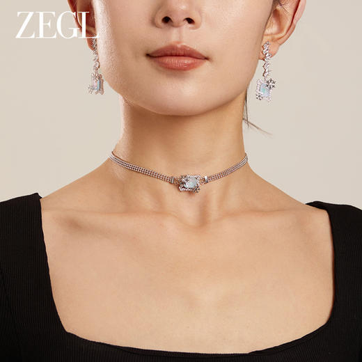 ZEGL设计师初雪之约系列雪花项链女生轻奢小众choker项圈秋冬颈链 商品图4