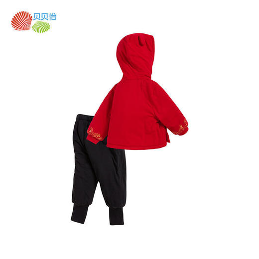贝贝怡宝宝新年夹棉套装男女宝宝秋冬款长袖中国风儿童喜庆套装214T2357
 商品图4