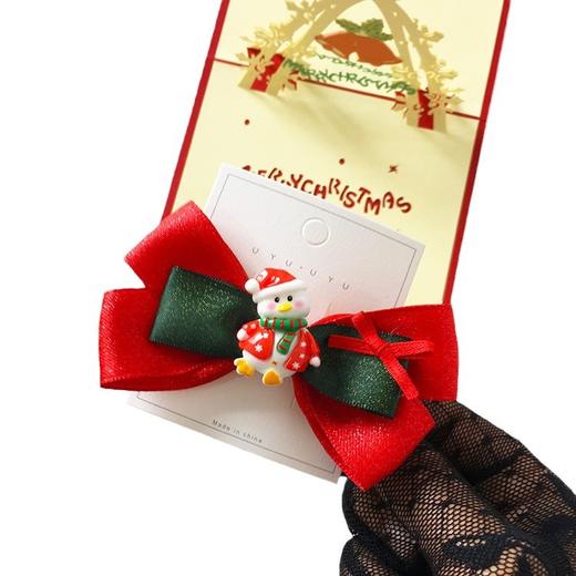 双12抢先购！【可爱熊发箍！萌动圣诞盛宴】新款圣诞节头饰新年红色蝴蝶结发卡，可爱熊发箍毛球卡通圣诞帽发夹，舒适柔软 不易脱落 百看不厌-QQ 商品图4