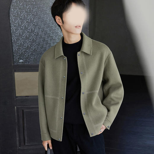 裁缝学苑MX28辑明线双面羊毛呢子纸样男装翻领夹克短款上衣版型 商品图3