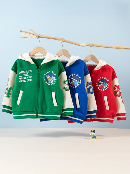 迪士尼男童外套春秋婴幼宝宝卫衣中大童棒球服233S1858
 商品图1