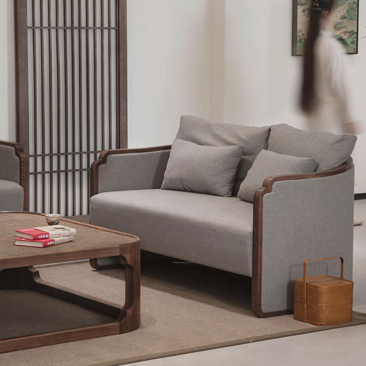 沙发套组｜北美黑胡桃木  新中式沙发  造型典雅 商品图0