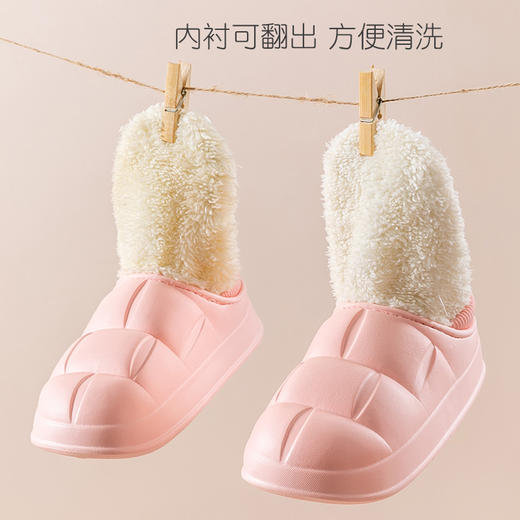 「数款可选！防水防污」2023新款防水棉拖鞋女冬季包跟居家保暖月子外穿冬款毛毛绒棉鞋男 商品图3