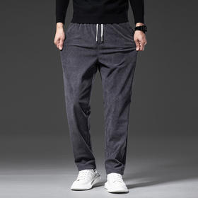【圈】【新款DYG】大依优型大码休闲裤直筒灯芯绒长裤男舒适弹力休闲简约百搭加肥加大男装潮款