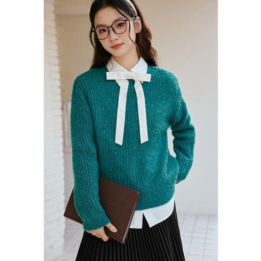 【严选】诗凡黎冬圆领宽松H廓形套头衫7EA433521 商品图0