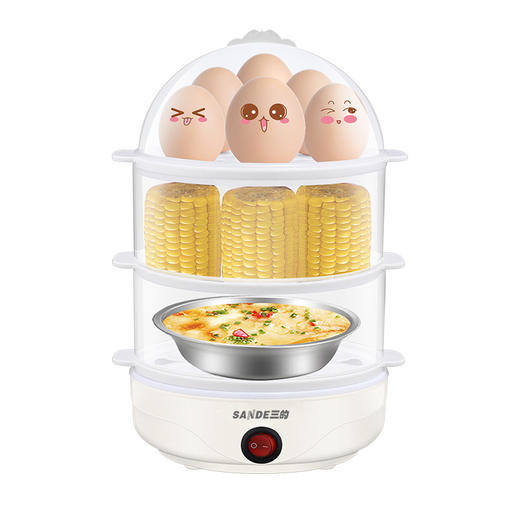 「多功能款！自动断电」多功能双层煮蛋器 卡通迷你蒸蛋器自动断电早餐厨房电器 商品图4