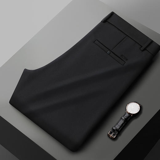 【新款DWP】大依优型大码加绒裤商务休闲裤西裤直筒裤弹力加肥加大宽松大码男士显瘦绅士 商品图1