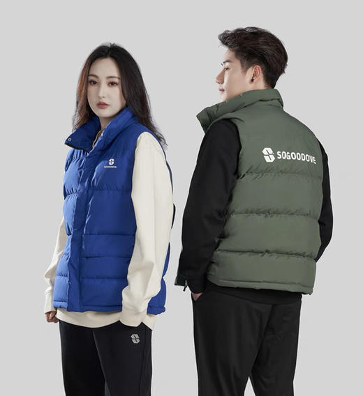 清仓！！自留款付款减库存，国标80绒！马甲冬季新款羽绒马甲背心  男女同款 宽松外穿运动时尚立领短款 白鸭绒 新国标80绒  官网在售699！！！  SO马甲 商品图0