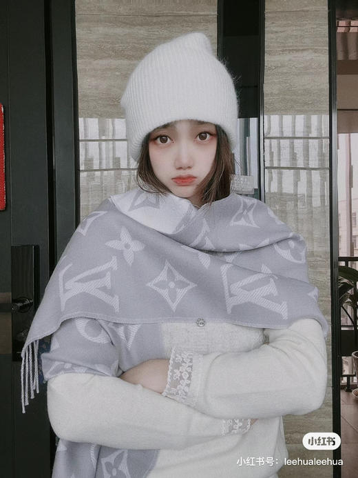 Lv羊毛围巾-灰色 商品图4