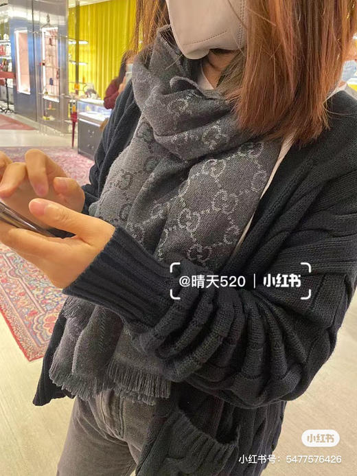 Gucci围巾-黑灰色 商品图2