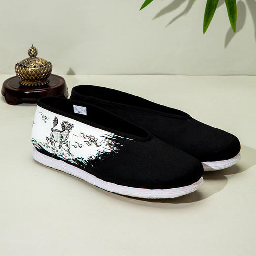 内联升男鞋手工单鞋千层底大内山海之麒麟小元口鞋SH8540 商品图7