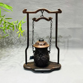 小叶紫檀吉祥纹提梁熏香炉吊香炉