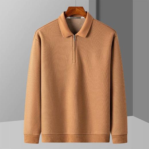 【含绵羊毛+华夫格】圣得西翻领弹力卫衣加绒加厚T恤2352978605 商品图1