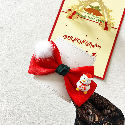 双12抢先购！【可爱熊发箍！萌动圣诞盛宴】新款圣诞节头饰新年红色蝴蝶结发卡，可爱熊发箍毛球卡通圣诞帽发夹，舒适柔软 不易脱落 百看不厌-QQ 商品图7