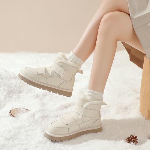 ZHR雪地靴女2023冬季新款厚底加绒加厚翻毛边休闲魔术贴雪地靴 商品图5