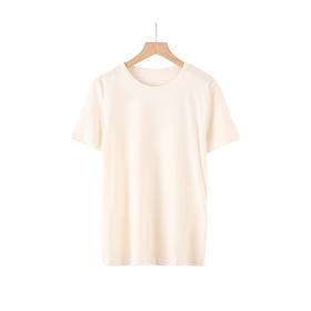 小亘纯棉短袖T恤 打底衣睡衣背心 本白色【贴身衣物非质量问题不支持退换、常规地区满120包邮】