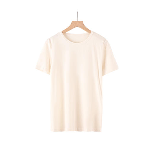 小亘纯棉短袖T恤 打底衣睡衣背心 本白色【贴身衣物非质量问题不支持退换、常规地区满120包邮】 商品图0