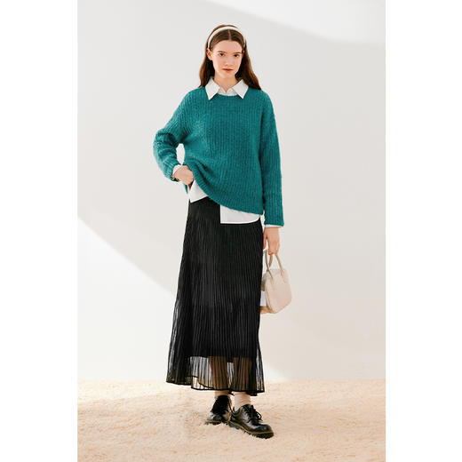 【严选】诗凡黎冬圆领宽松H廓形套头衫7EA433521 商品图1