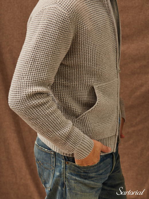 Dalmo 浅灰羊绒拉链夹克 商品图3