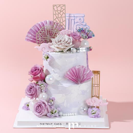 【提前一天预定】双层|优雅·紫色花艺蛋糕（C类）【4616】 商品图1