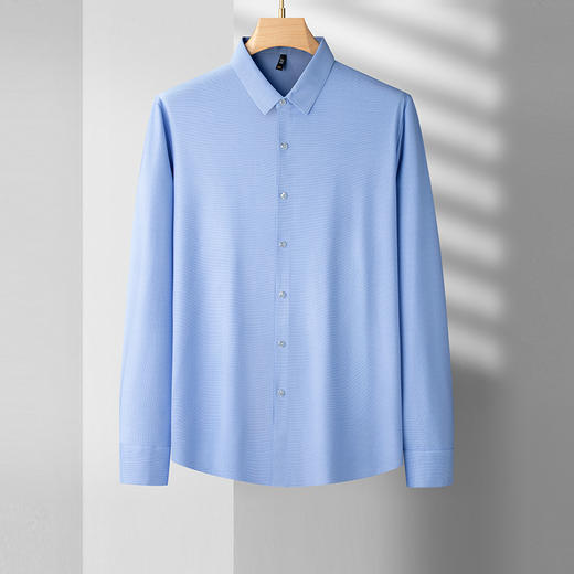 【高弹】【新款DDS】大依优型大码长袖衬衫免熨烫多色加肥加大码休闲商务上衣男士 商品图0