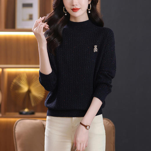 半高领内搭打底衫漂亮减龄毛衣，新款韩版时尚洋气内搭针织衫KQL-10-3726 商品图1