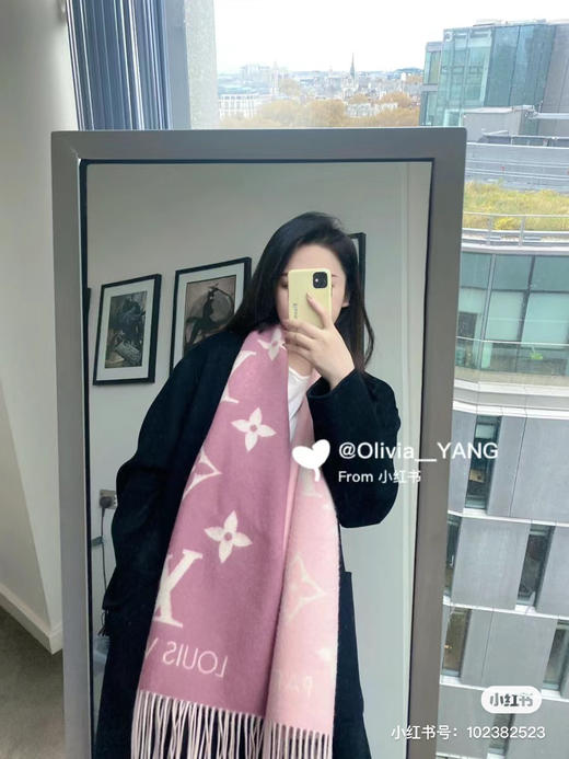 Lv渐变围巾-草莓粉 商品图0