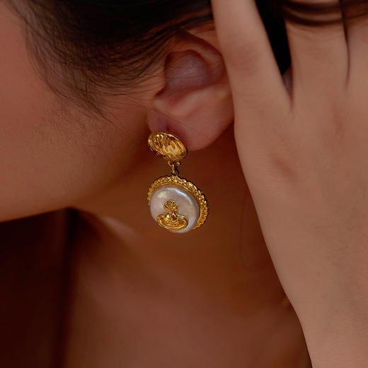 Manreya玛芮雅“土星光晕”巴洛克珍珠耳环优雅轻奢法式小众  简约 商品图9