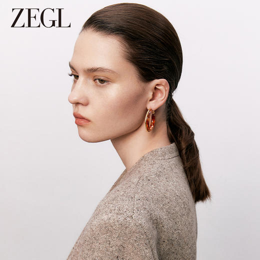ZEGL美拉德风耳圈女高级感2023新款爆款圆圈耳环耳钉复古银针耳饰 商品图2