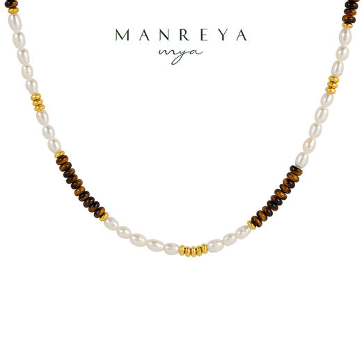 Manreya玛芮雅“莱茵湖畔”淡水珍珠黑虎石项链 商品图0